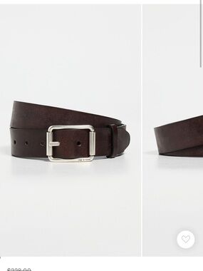 Classic Brown Leather Belt with Silver Buckle